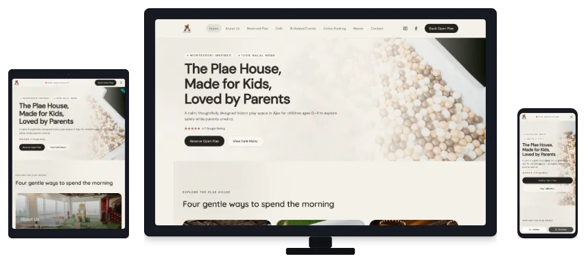 The Plae House website design